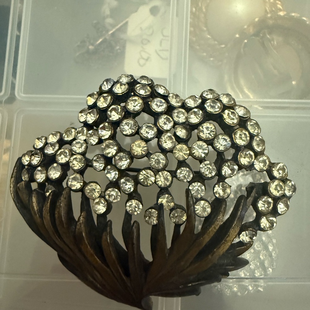 Vintage Rhinestone encrusted Glitzy Karu Pin Gorgeous statement Pin